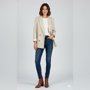 Banana Republic Factory NWT Beige Double-Breasted Blazer